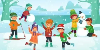 Первый снег на прогулке